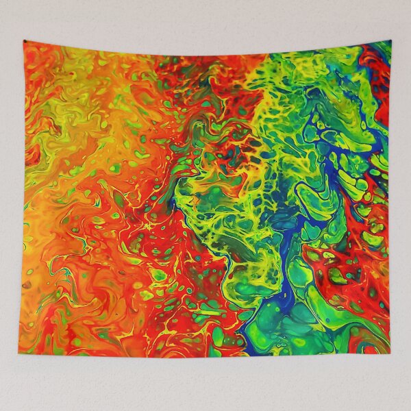 Item preview, Forest Fire Trippy Acrylic Pour designed and sold by cjpours.