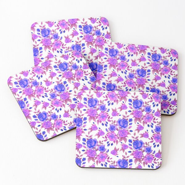 Item preview, Retro Inspired Purple and Fuchsia Roses designed and sold by TotallyRetroArt.