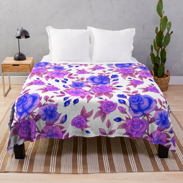 Item preview, Retro Inspired Purple and Fuchsia Roses designed and sold by TotallyRetroArt.