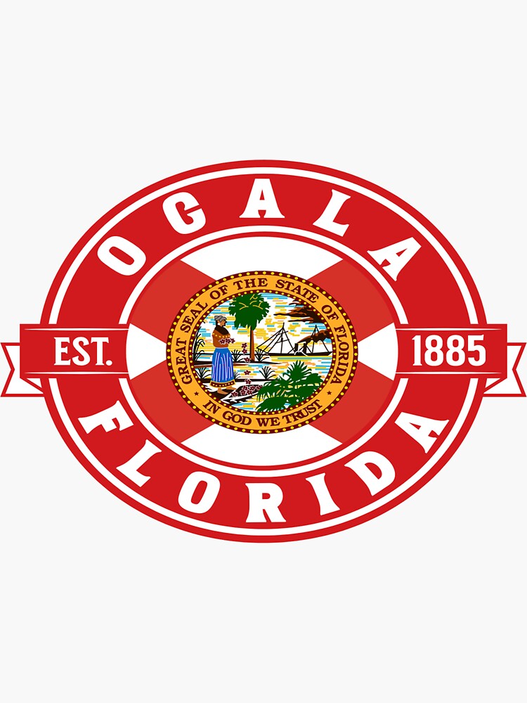 "Ocala Florida Seal White" Sticker for Sale by FLCdesigns Redbubble