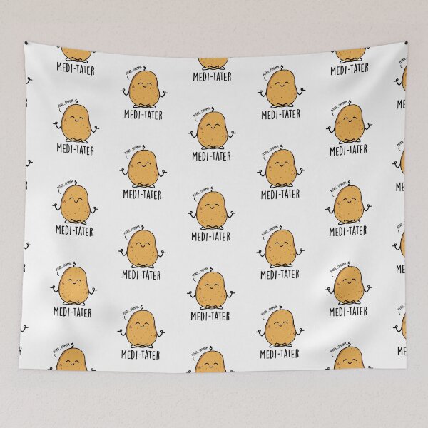 Item preview, Medi-tater Cute Meditating Potato Pun designed and sold by punnybone.