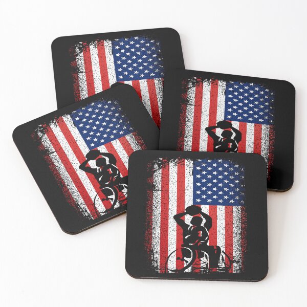 Item preview, USA Flag Wheelchair Basketball Player designed and sold by NewDayDesigns.