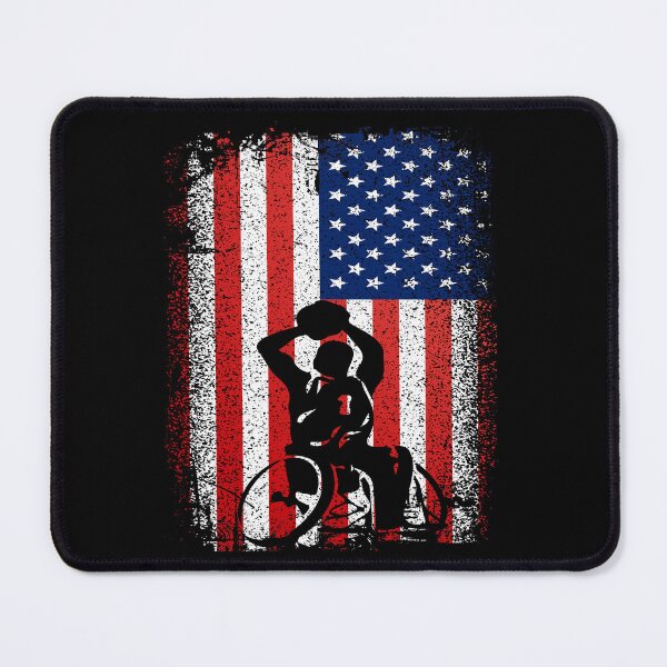 Item preview, USA Flag Wheelchair Basketball Player designed and sold by NewDayDesigns.