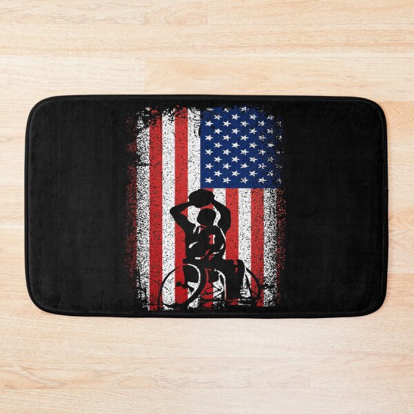Item preview, USA Flag Wheelchair Basketball Player designed and sold by NewDayDesigns.