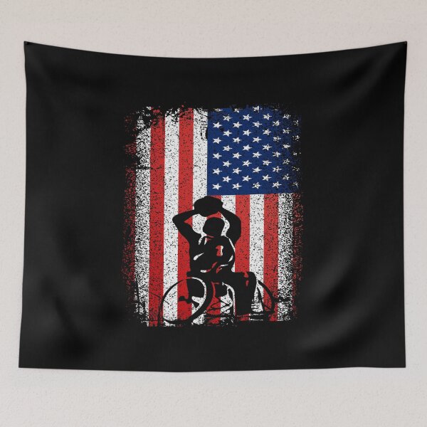 Item preview, USA Flag Wheelchair Basketball Player designed and sold by NewDayDesigns.