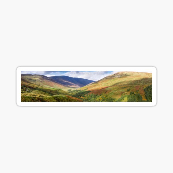 Panorama of Glen Roy in the Highlands of Scotland Sticker