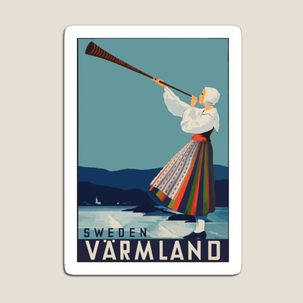 Varmland Sweden - Vintage Travel Advertising Print Magnet