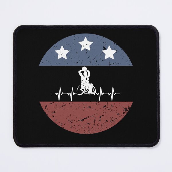 Item preview, Retro Vintage USA Flag Wheelchair Basketball Player designed and sold by NewDayDesigns.