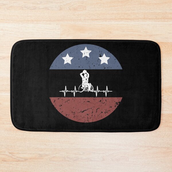 Item preview, Retro Vintage USA Flag Wheelchair Basketball Player designed and sold by NewDayDesigns.