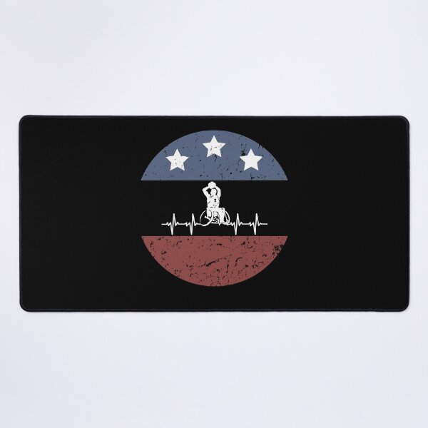 Item preview, Retro Vintage USA Flag Wheelchair Basketball Player designed and sold by NewDayDesigns.