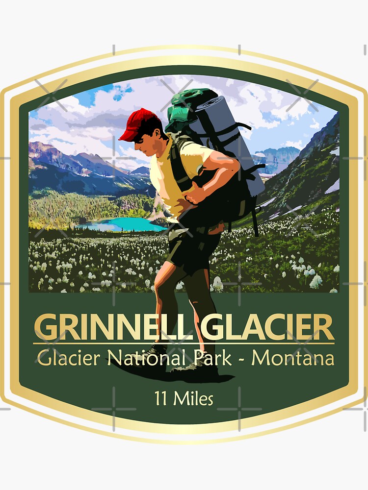 "Grinnell Glacier Trail (PF)" Sticker for Sale by Redbubble