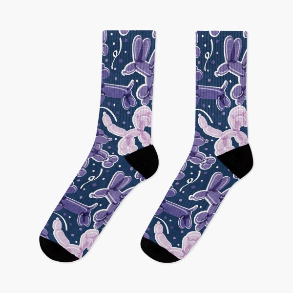 Item preview, Let's pawty! // midnight blue background monochromatic violet grape and purple fun balloon dogs and confetti designed and sold by SelmaCardoso.