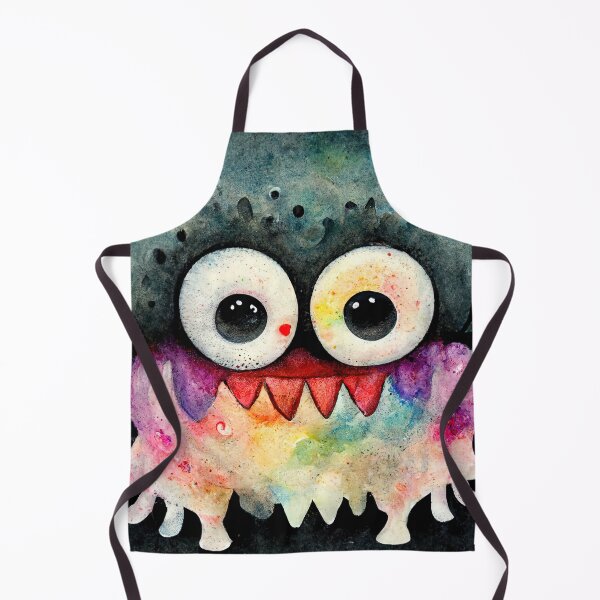 Item preview, Herbert the whimsical watercolor cute monster with black background designed and sold by pixelista.