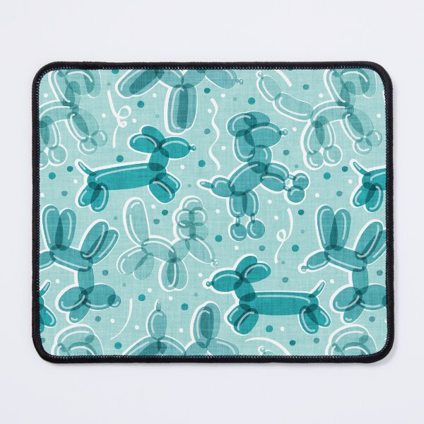 Item preview, Let's pawty! // aqua background monochromatic aqua mint and teal fun balloon dogs and confetti designed and sold by SelmaCardoso.