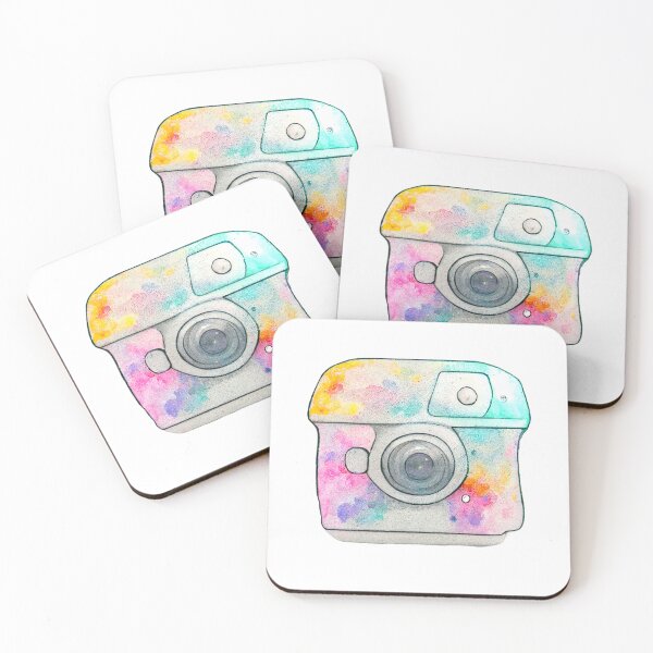 Item preview, cute colorful watercolor camera designed and sold by pixelista.