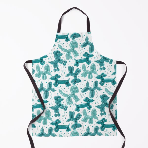 Item preview, Let's pawty! // white background monochromatic aqua mint and teal fun balloon dogs and confetti designed and sold by SelmaCardoso.