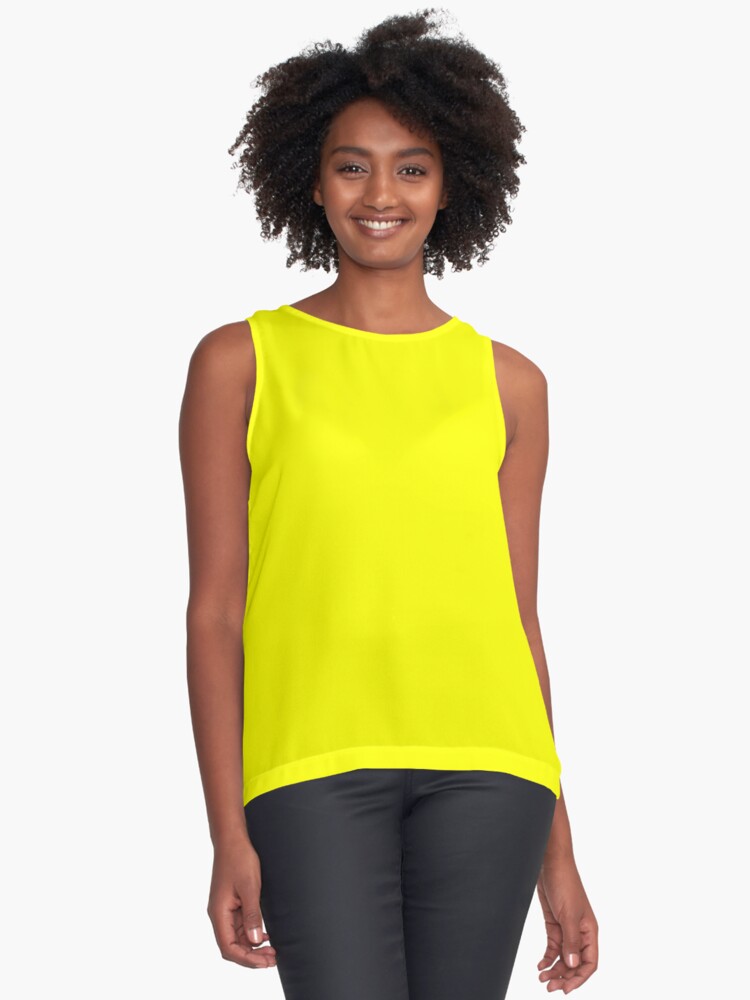 Neon fluorescent Yellow Yellow neon Yellow Fluro Yellow Sleeveless Top for Sale by ozcushions Redbubble