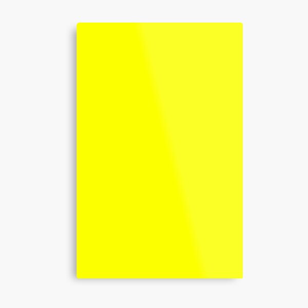 Neon fluorescent Yellow | Yellow|neon Yellow/Fluro Yellow Metal Print