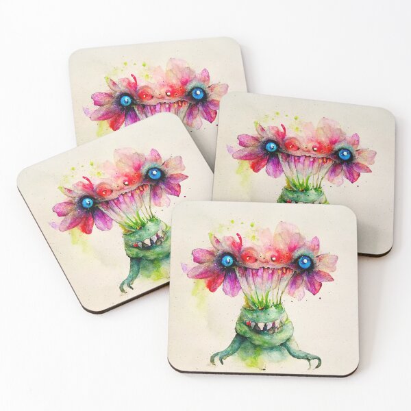Item preview, Flora the Watercolor Funny Flower Alien Monster designed and sold by pixelista.