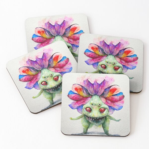Item preview, Watercolor Funny Flower Alien Monster designed and sold by pixelista.