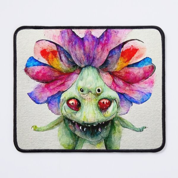 Item preview, Watercolor Funny Flower Alien Monster designed and sold by pixelista.