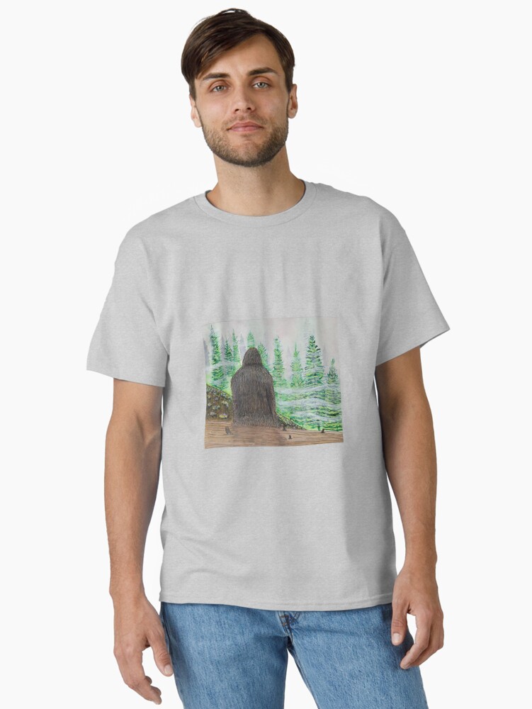 Thumbnail 1 of 7, Classic T-Shirt, Thinking Squatchy Thoughts - Sasquatch Bigfoot Art designed and sold by CarolOchs.