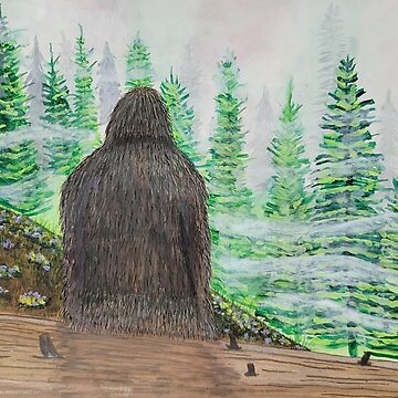 Artwork thumbnail, Thinking Squatchy Thoughts - Sasquatch Bigfoot Art by Carol Ochs