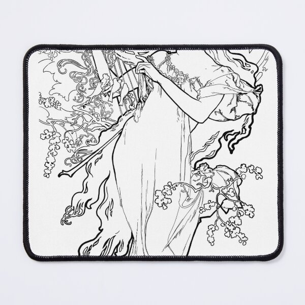 Item preview, Alphonse Mucha Coloring Book Page designed and sold by AlienPharaoh.