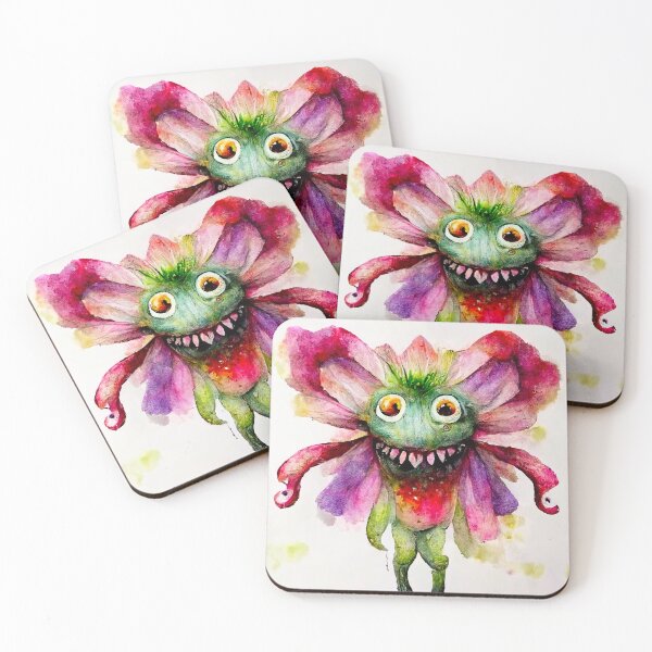 Item preview, Watercolor Cute Flower Alien Monster designed and sold by pixelista.