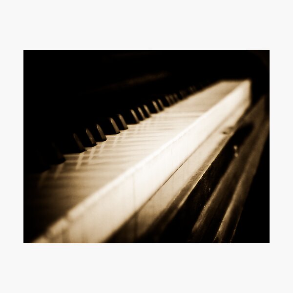 Sepia Piano Keyboard Photographic Print