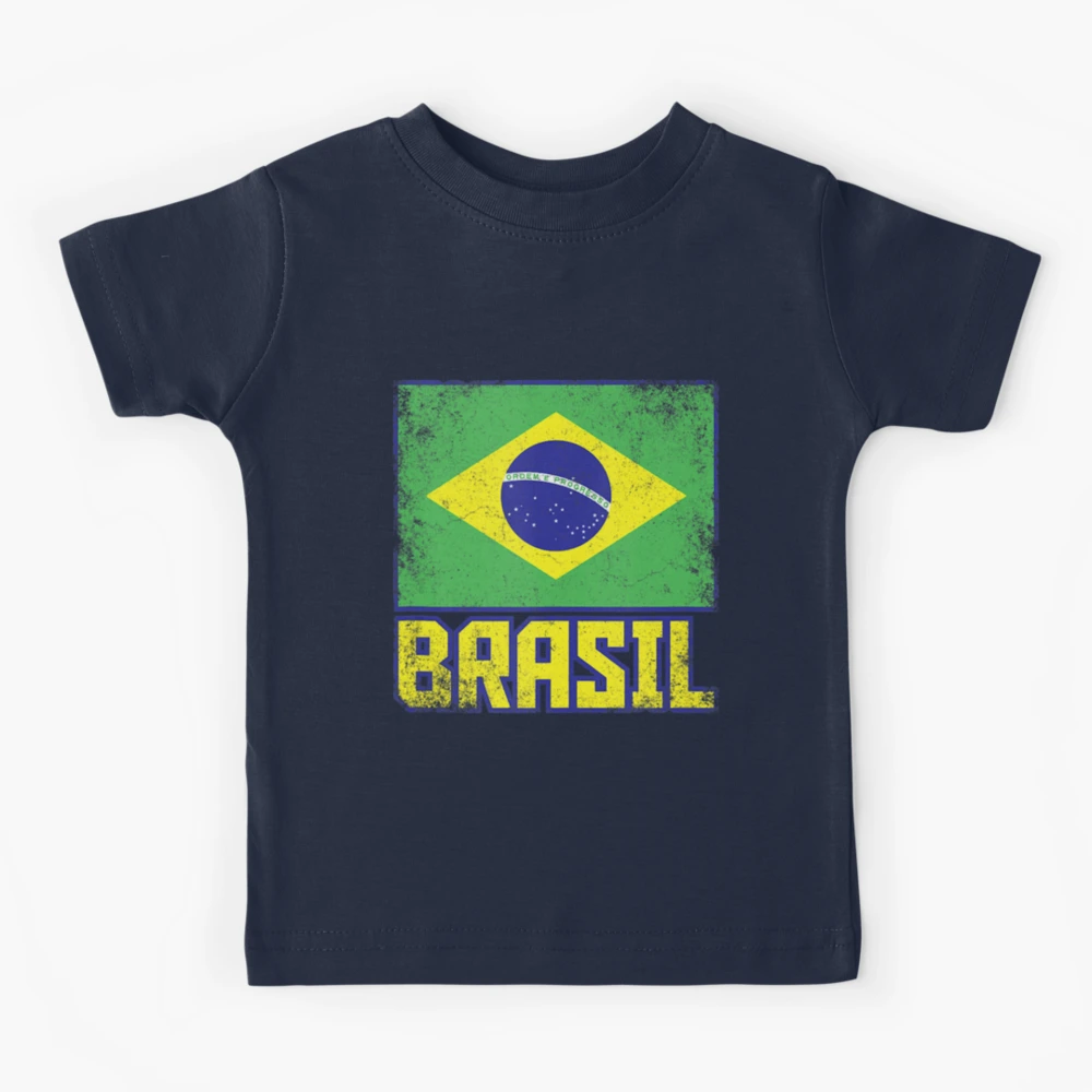 Custom Brazil Brasil Flag Vintage Men Women Kids Brazil Round