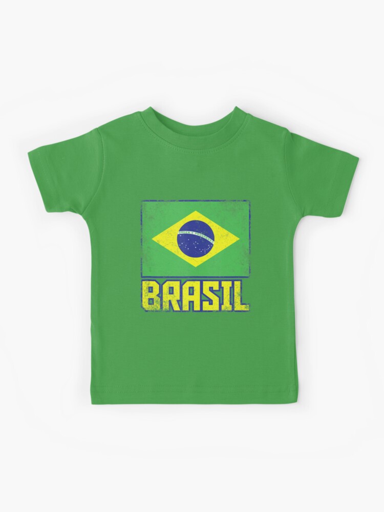 Custom Brazil Brasil Flag Vintage Men Women Kids Brazil Round