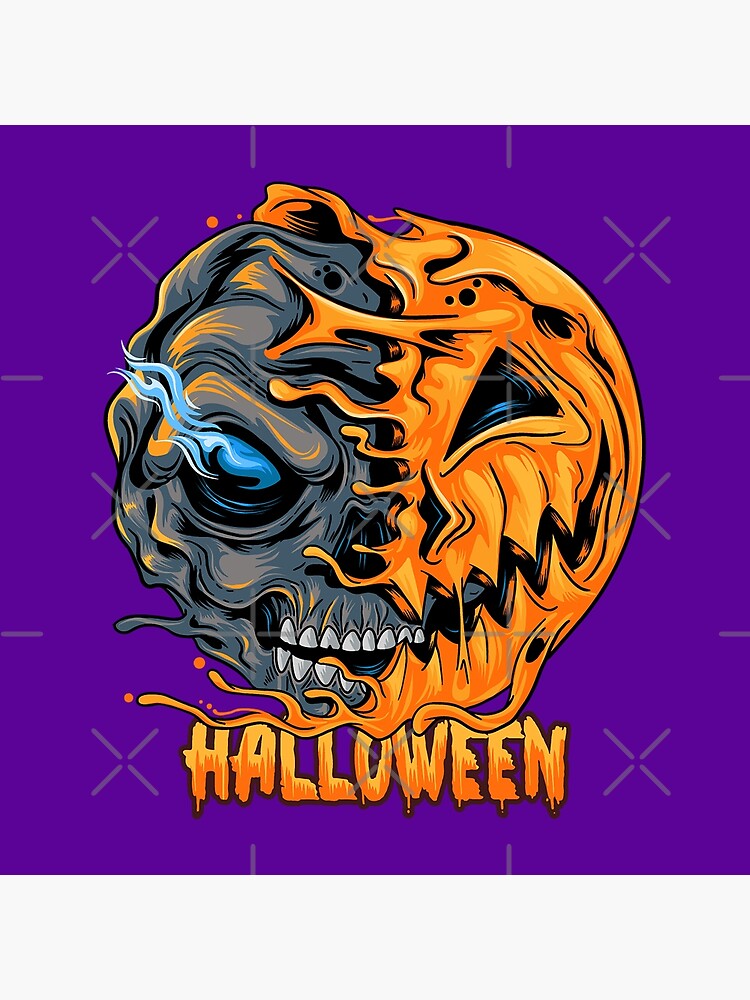 Purple Halloween Pumpkin Mask Poster for Sale by leen12