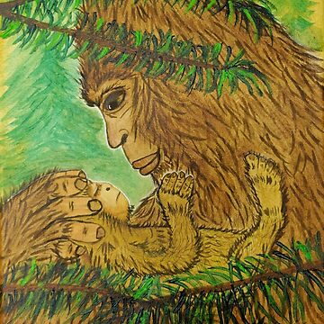 Artwork thumbnail, Little Bigfoot - Sasquatch Bigfoot Art by Carol Ochs