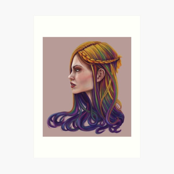 Rainbow Locks Art Print
