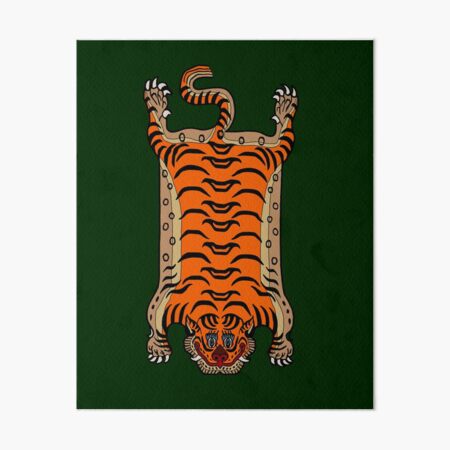 Pink Tibetan Tiger Rug Art Board Print for Sale by