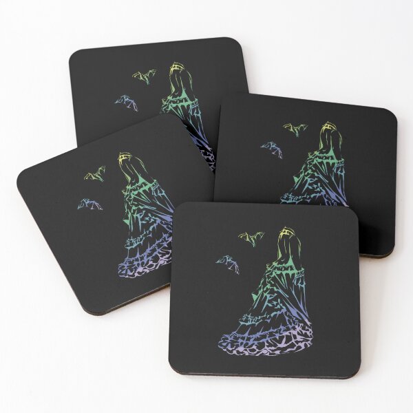 Item preview, Victorian Lady with Bats - Pastel Rainbow on Dark designed and sold by lemonoclefox.