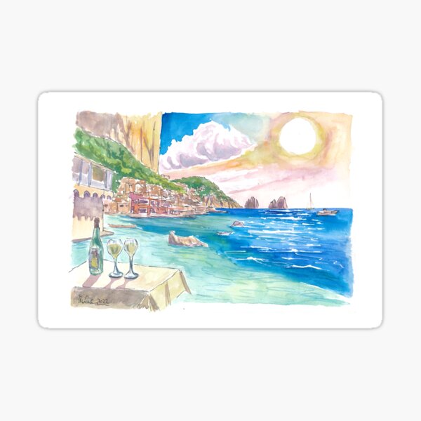 Item preview, Capri Epic View and Refreshing Drink with Faraglioni Rocks designed and sold by artshop77.