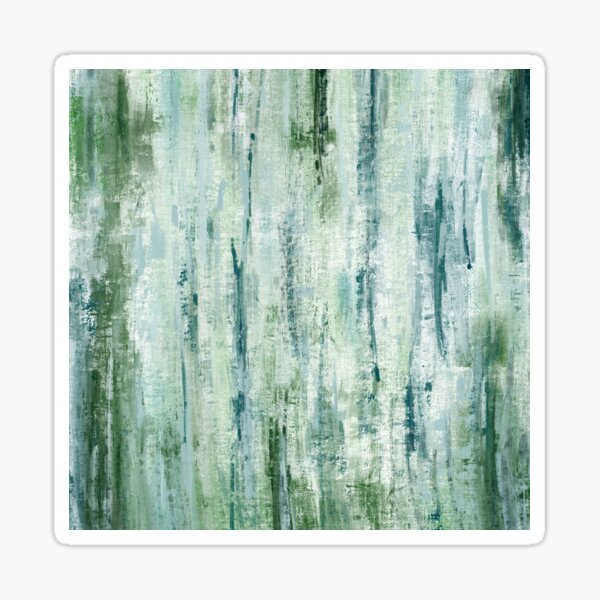 Green Abstract Birch Bark Sticker