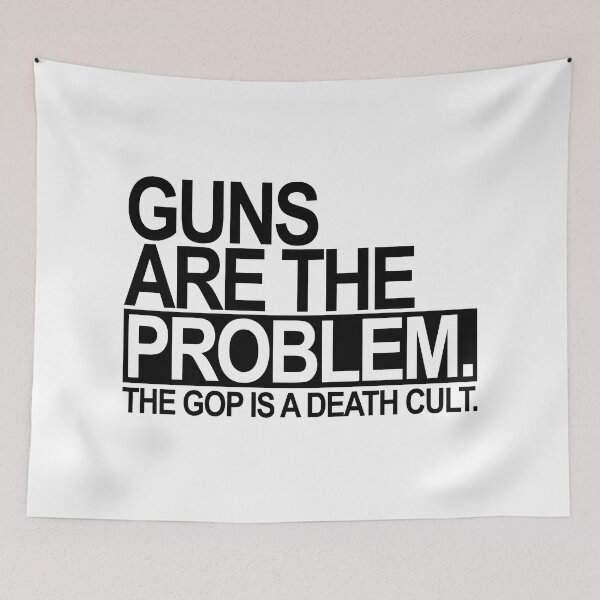 Item preview, Guns are the problem - The GOP is a death cult (black) designed and sold by Thelittlelord.