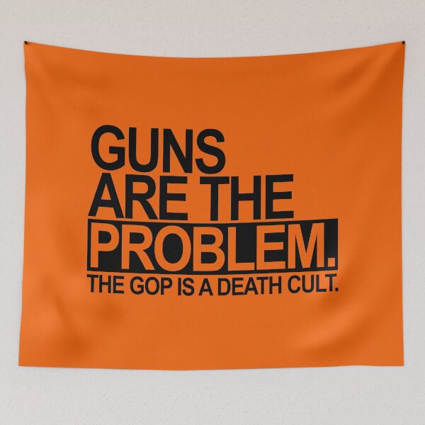 Item preview, Guns are the problem - The GOP is a death cult (black) 2 designed and sold by Thelittlelord.