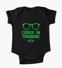 Coder in Training for Future Programmers Short Sleeve Baby One-Piece