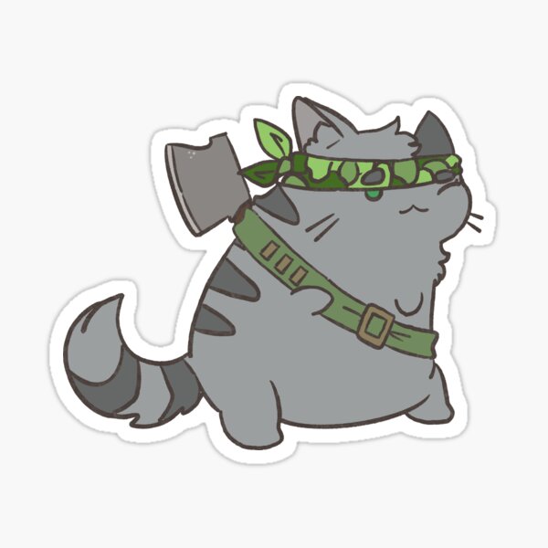 Item preview, Gray Tabby Pudgy Axe Cat designed and sold by ThePondCat.