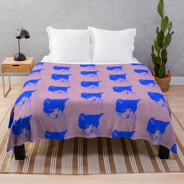 Item preview, Tengu the pet cat is cute and cuddly artwork(blue/purple) designed and sold by DMcK Designs.
