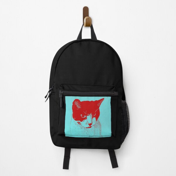 Item preview, Tengu the pet cat is cute and cuddly artwork (red/light blue) designed and sold by DMcK Designs.