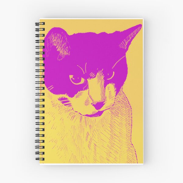 Item preview, Tengu the pet cat is cute and cuddly artwork (yellow/purple) designed and sold by DMcK Designs.