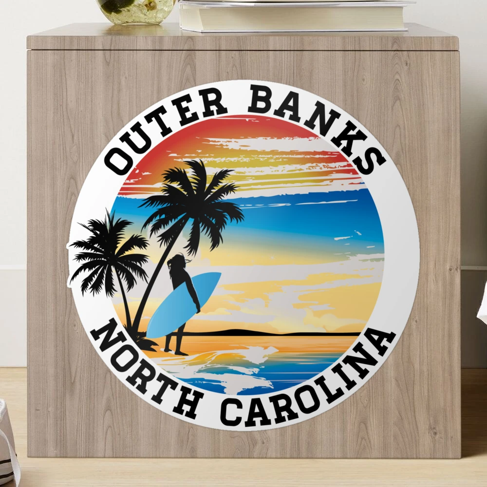 Outer Banks North Carolina Surf Fishing Rectangular Sticker