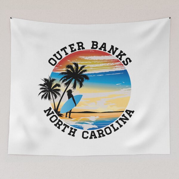 Item preview, Surfing OUTER BANKS NORTH CAROLINA Surf Surfer Surfboard Waves Ocean Beach Vacation designed and sold by DESTINATIONS DECAL.