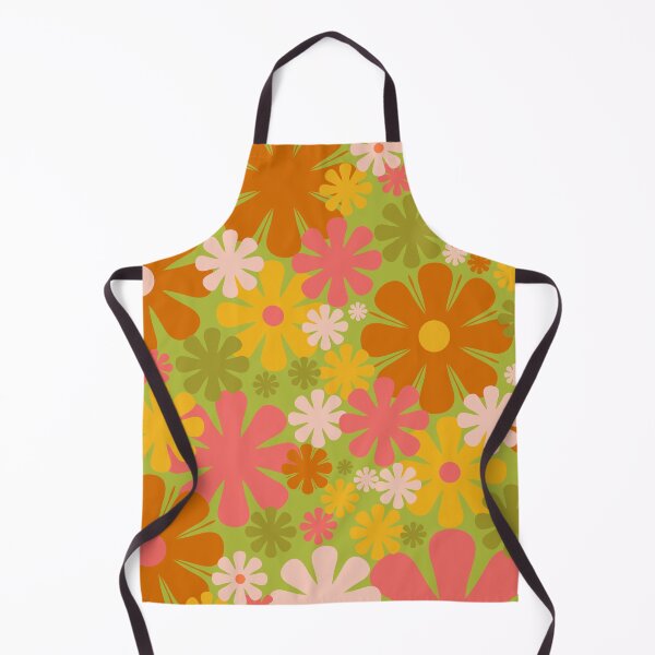 Item preview, Retro 60s 70s Aesthetic Floral Pattern Lime Green Pink Yellow Orange designed and sold by kierkegaard.