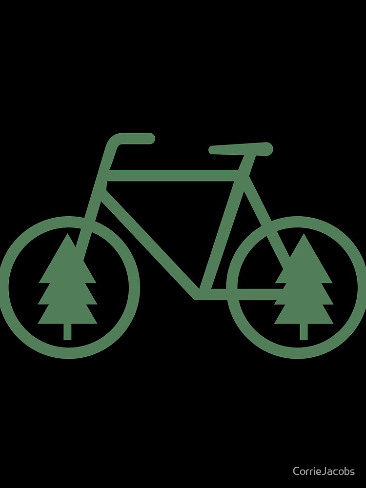 Thumbnail 3 of 3, Drawstring Bag, Pacific Northwest Bike - Pine Tree Bicycle - Cycling designed and sold by CorrieJacobs.